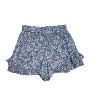Art class blue and purple floral ruffled shorts Girls size medium, 7–8 1319